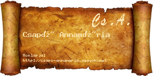 Csapó Annamária névjegykártya